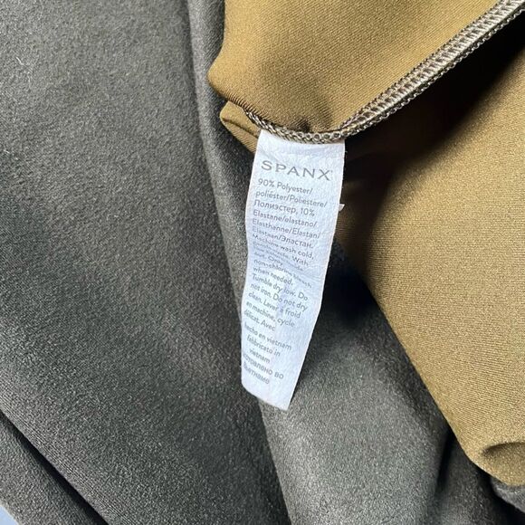 SPANX Faux Suede Column Dress In Utility Green Large - Picture 7 of 9